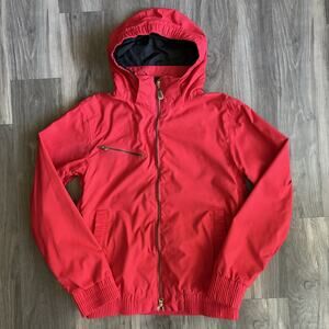 Airblaster Snowboard Jacket Women's Size S Red Zip Up Worn Stained